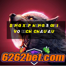 bảng xếp hạng 5 giải vô địch châu âu