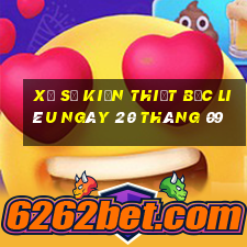 xổ số kiến thiết bạc liêu ngày 20 tháng 09