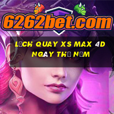 Lịch quay XS Max 4D ngày thứ năm