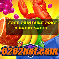 free printable poker cheat sheet