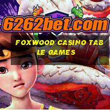 foxwood casino table games