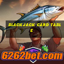 blackjack card table