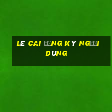 Lê Cai Đăng ký người dùng